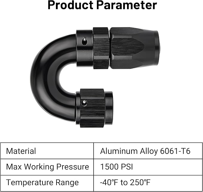 EVIL ENERGY 6AN 180 Degree One Piece Full Flow Hose End Fitting Swivel - Image 3