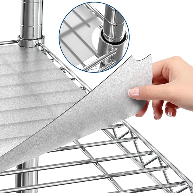Shelf Liners for Wire Shelf System: Set of 5 in Clear: 24 x 60 inch: Plastic by Sterling+Shelf+Liners