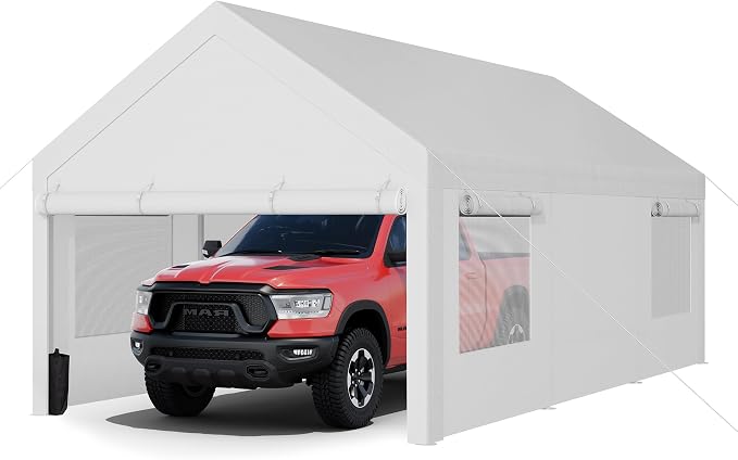 JY QAQA Carport, 12x20 FT Heavy Duty Carport - Image 2