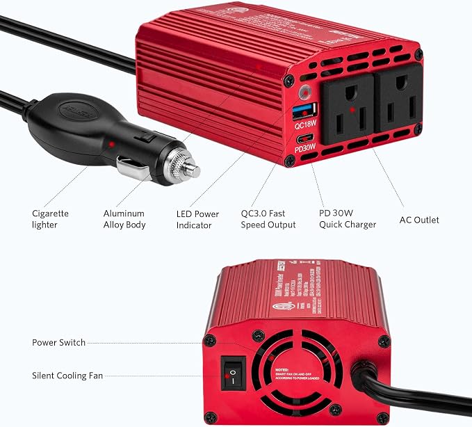 BESTEK 300W Power Inverter - Image 2