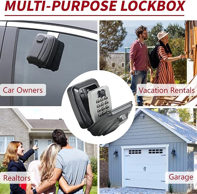 Car Window Punch Button Lock Box, Sturdy Waterproof Large Capacity Lock Box - Image 6