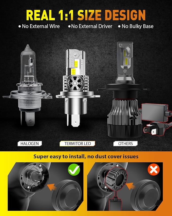 H4/9003/HB2 Light Bulbs, 55000 LM 1000% Ulter-Bright, 6500K Cool White - Image 6