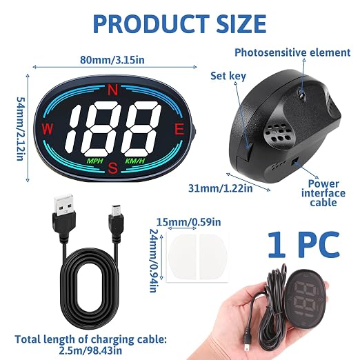 GPS Digital Speedometer for Car MPH, Universal HUD Speed Meter - Image 2