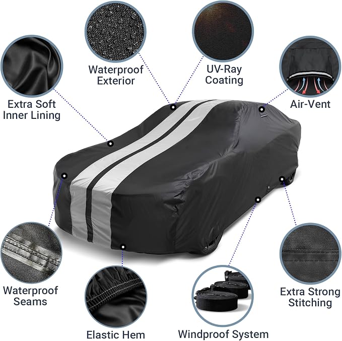 iCarCover Custom Car Cover for Pontiac Torpedo Waterproof All-Weather Rain Snow - Image 4