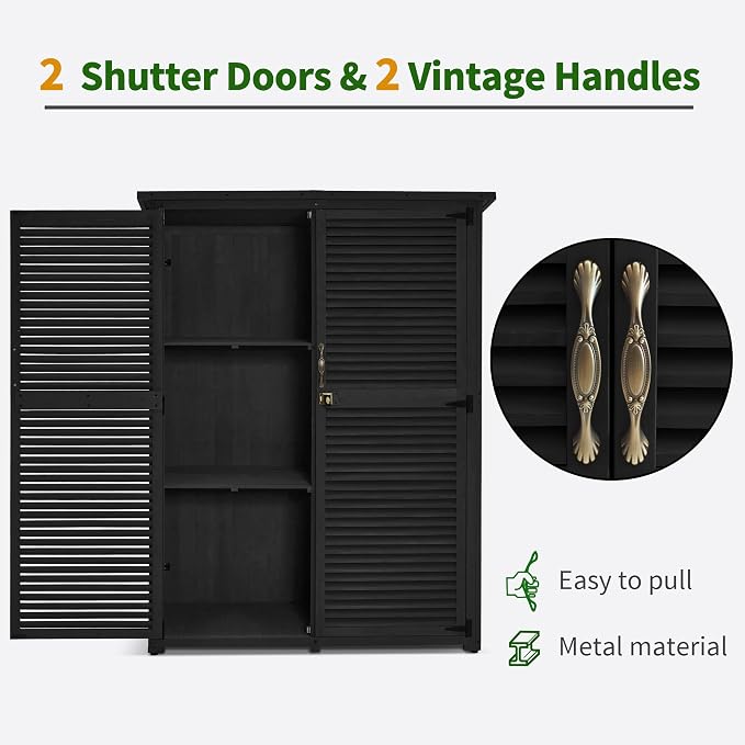 MCombo Outdoor Storage Cabinet, Wooden Storage Shed - Image 6