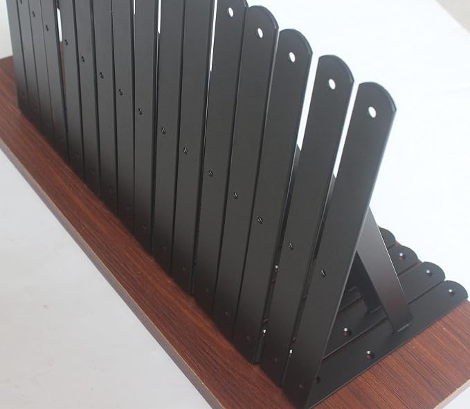 4 Pack L11 x H 8" Black Heavy Duty Shelf Brackets - Image 4