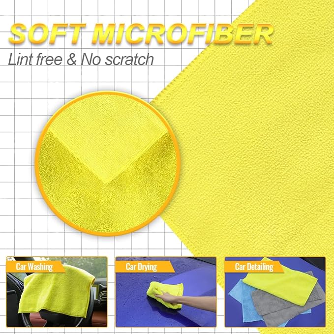 Microfiber Cleaning Cloths Car Interior & Exterior, Highly Absorbent Cloth - Image 3