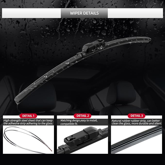 Replacement for BMW X6 2020-2026 Windshield Wiper Blades - Image 4
