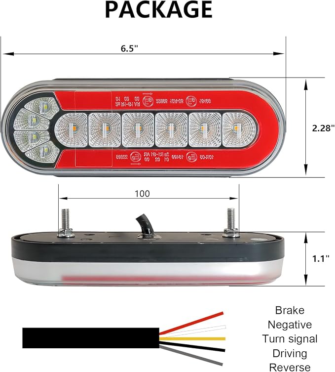 Agrieyes 6 Inch Oval LED Trailer Lights, Submersible Boat Trailer Light - Image 6