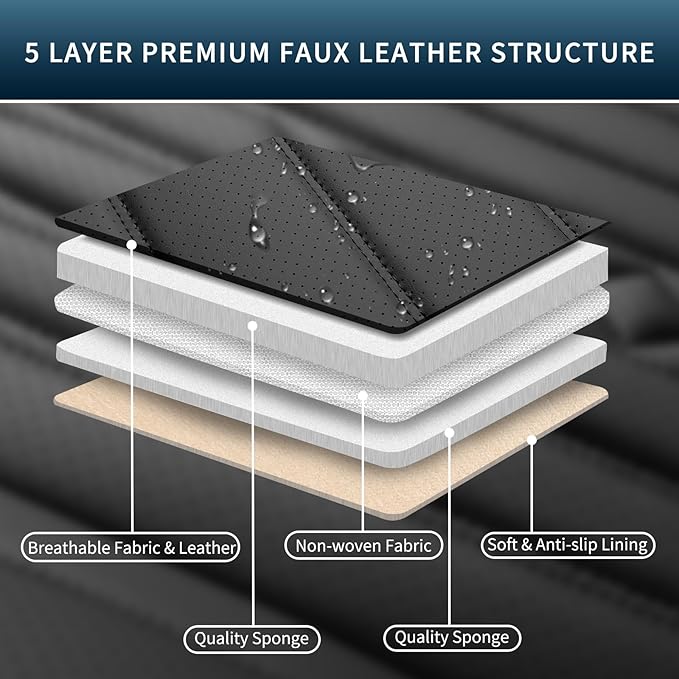 Car Seat Covers Full Set, Leather Seat Covers - Image 5