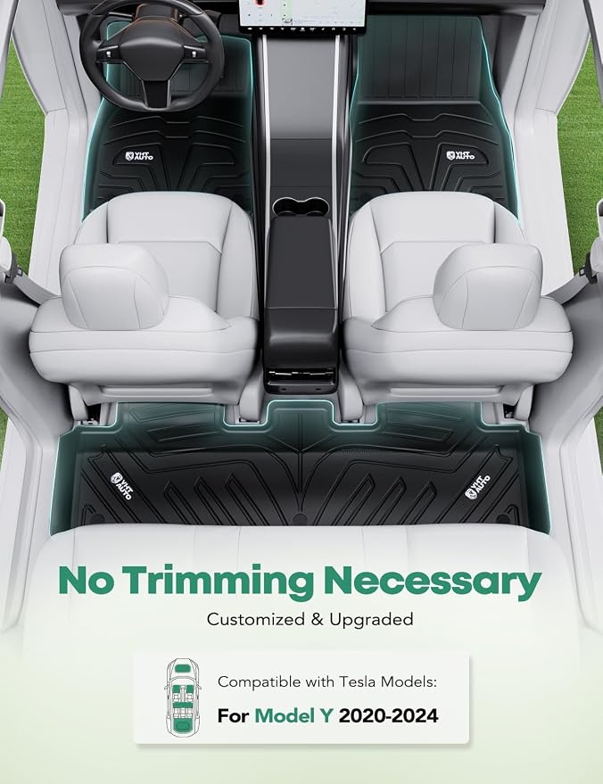 YHTAUTO All Weather Floor Mats Fit Tesla Model Y 2025 2024 2023 2022 2021 2020 - Image 2