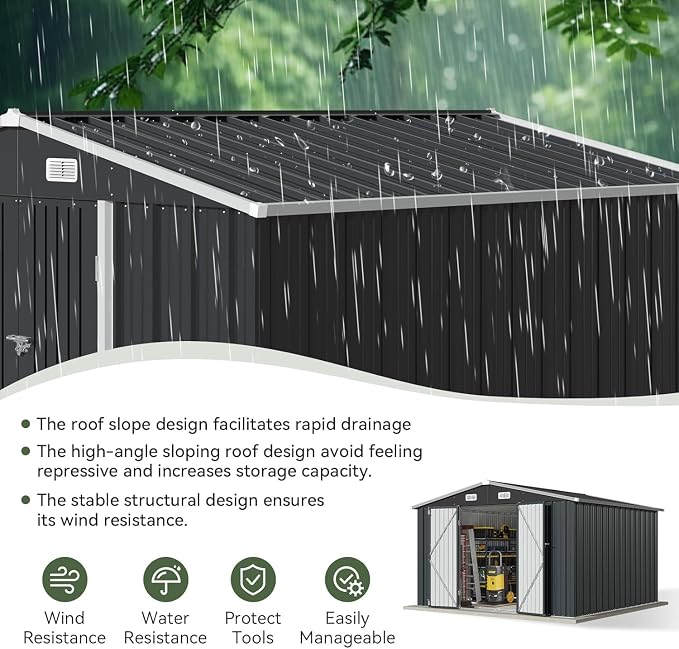 10x10 FT Shed Outdoor Storage Shed - Image 4