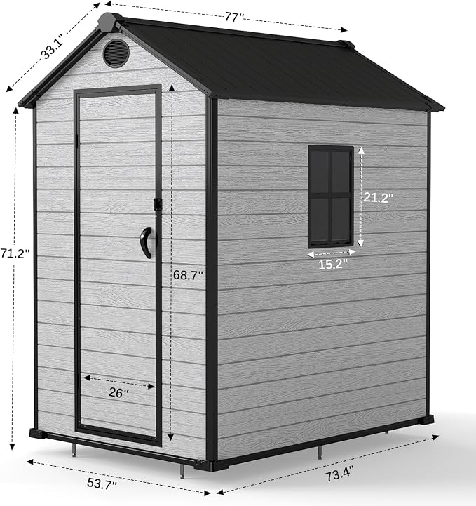 4 x 6 FT Shed Resin Outdoor Storage - Image 7