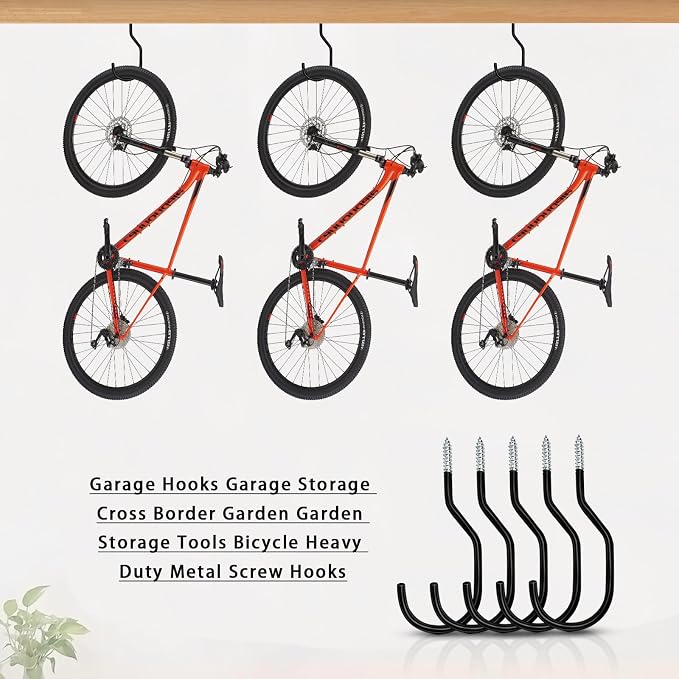 Bike Hooks Heavry Duty 12 Pack, Bicycle Storage Hanger Screw in Ceiling Hooks - Image 4