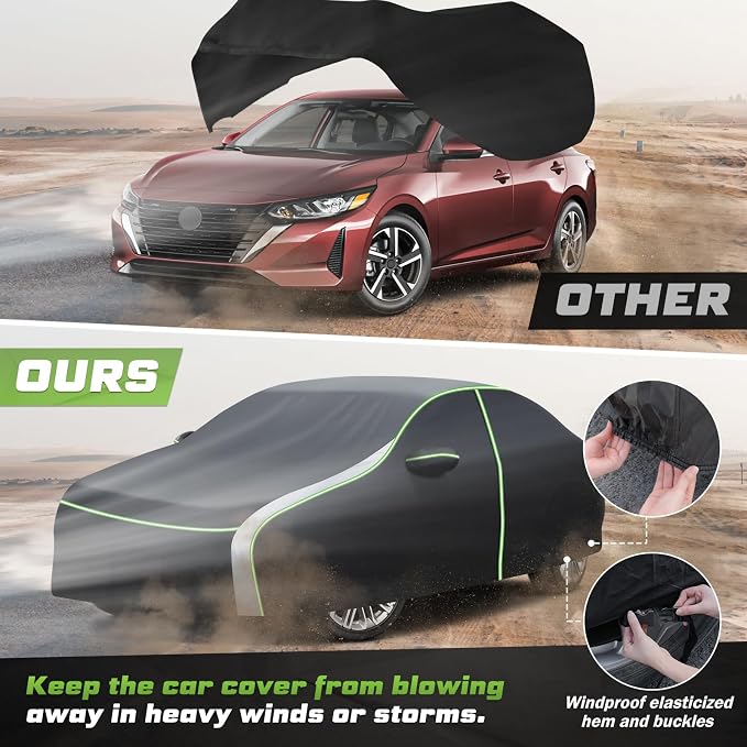 Mixsuper Liner Car Cover for Nissan Sentra 2000-2026, 7 Layers Waterproof Car - Image 6