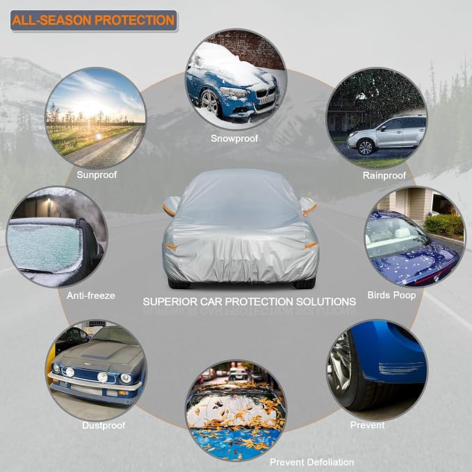 Kayme 6 Layers SUV Car Cover Waterproof All Weather, Outdoor Full SUV Cover - Image 4