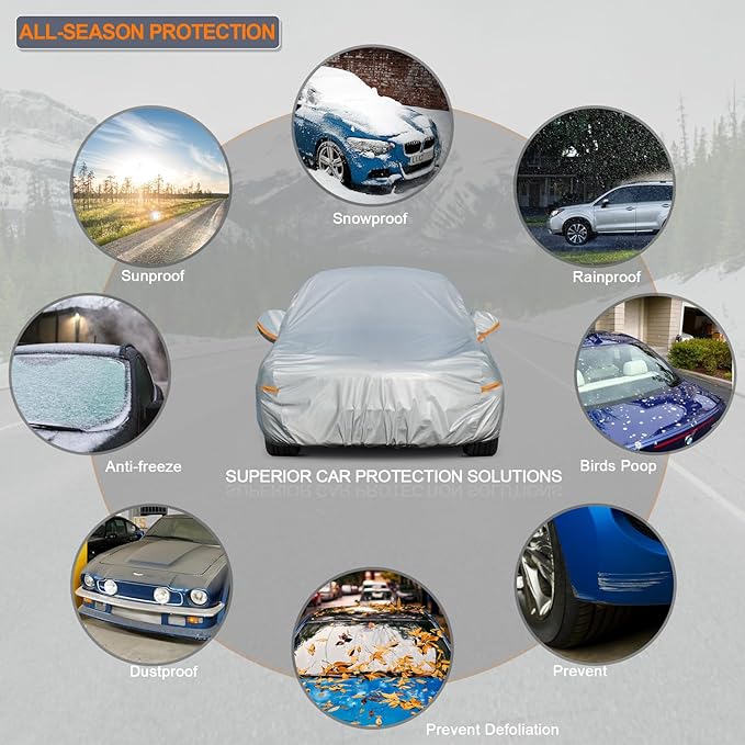 Kayme 6 Layers Car Cover Waterproof All Weather - Image 4