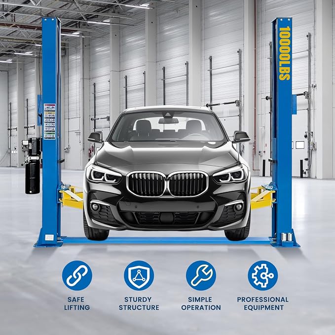 110V Two Post Car Lift 10, 000 LBS Heavy Duty Floor Plate 2 Posts Auto Hoist - Image 5