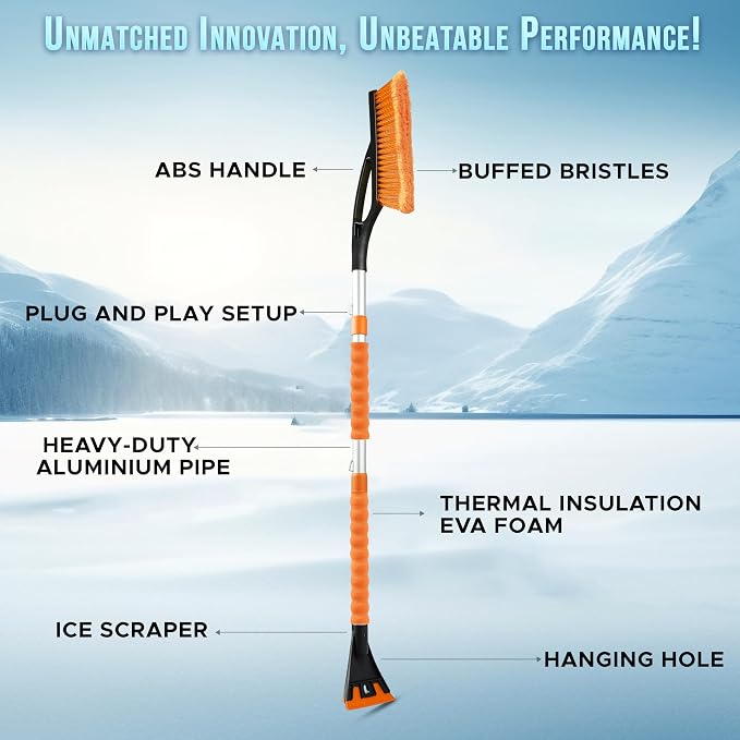 EcoNour 43" Ice Scrapers for Car Windshield Extendable | 3 Parts Detachable - Image 4