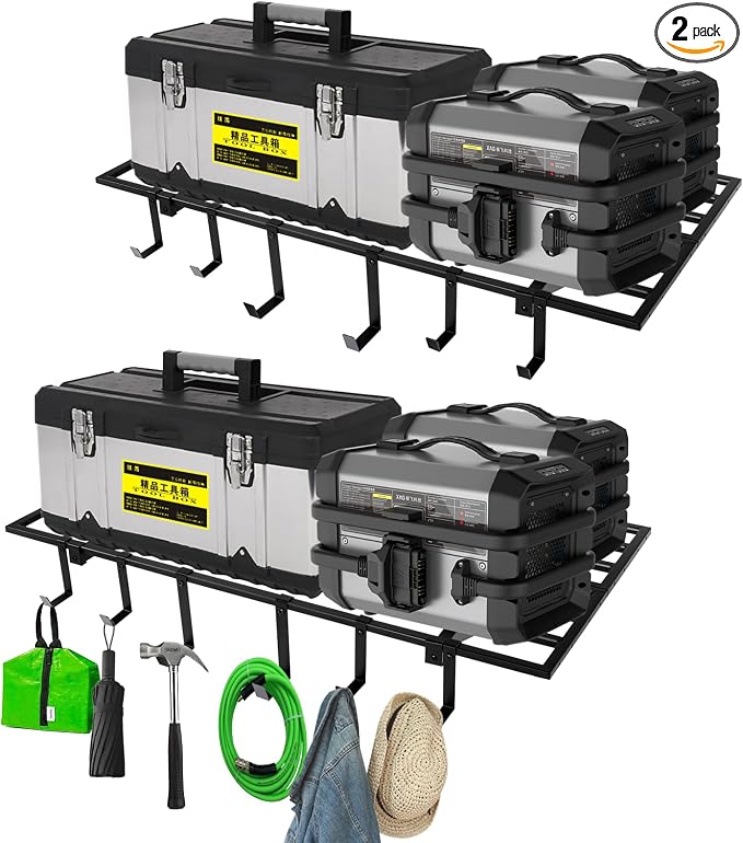 Garage Wall Shelving, 2X4ft Garage Storage Rack, Heavy Duty Wall Mounted by Colinktool