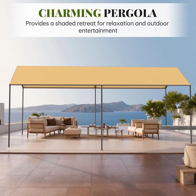 Carport, 10‘ x 20’ Heavy Duty Portable Garage All-Season Car Canopy w/Removable - Image 8
