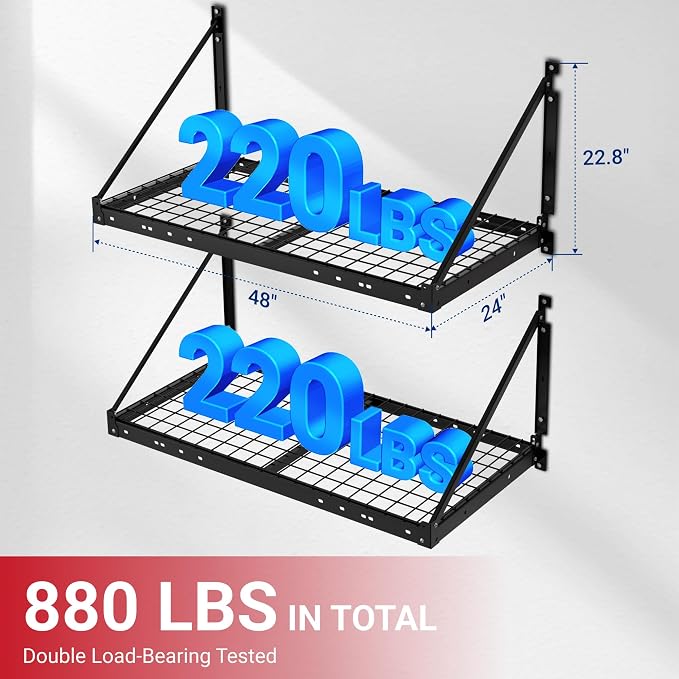 FLEXIMOUNTS 4-Pack 2x4ft Garage Wall Shelving - Image 2