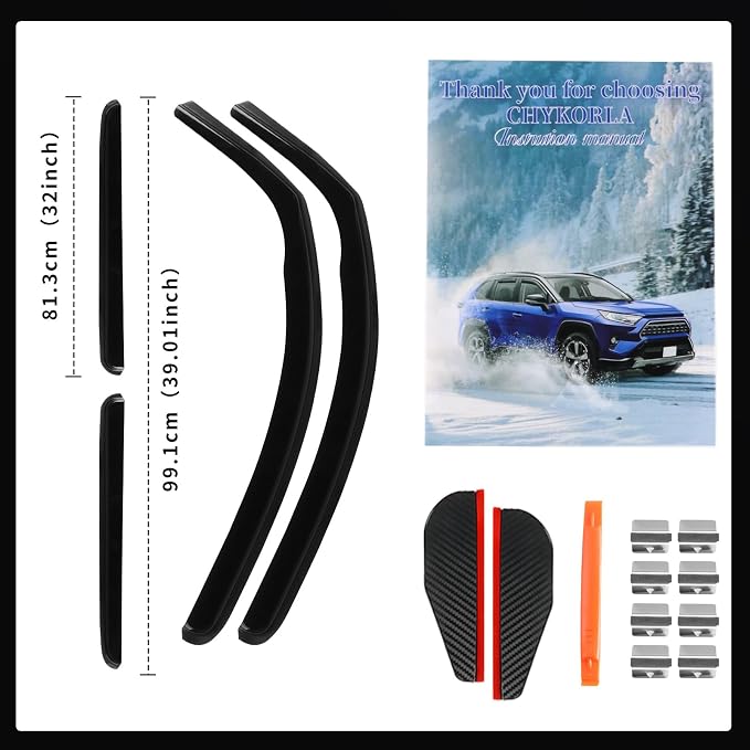 4PCS in Channel Rain Guards for Toyota Tundra Crew Max 2007 2008 2009 2010 2011 - Image 7