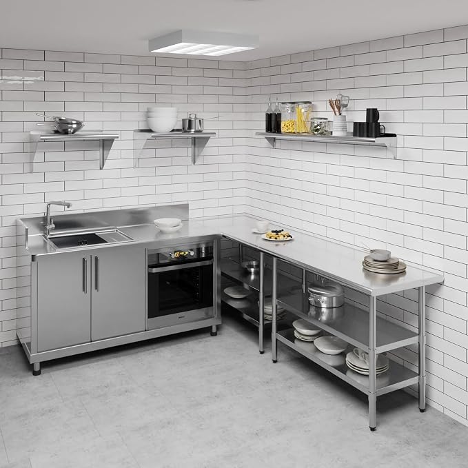 AmGood 60" Long X 8" Deep Stainless Steel Wall Shelf | NSF Certified | - Image 2