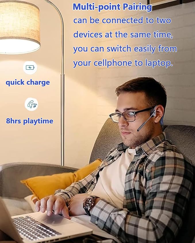 Bluetooth Headphones with Mic Open Ear Headphones Bluetooth 5.2 Headset with - Image 4