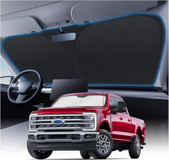 KUST Windshield Sun Shade for 2017-2022 Ford Super Duty F250 F350 F450 Pickup by KUST