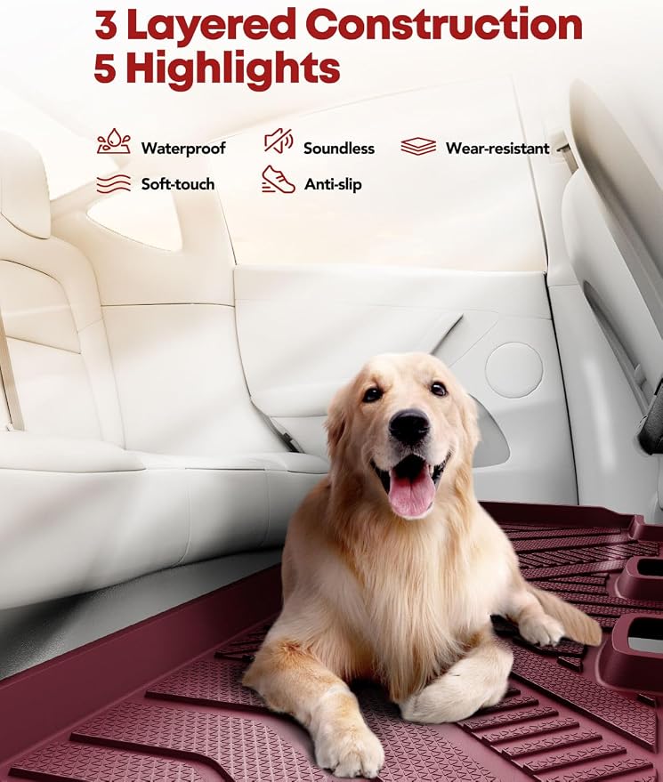 YHTAUTO Custom Fit Red Car Floor Mats - Image 7