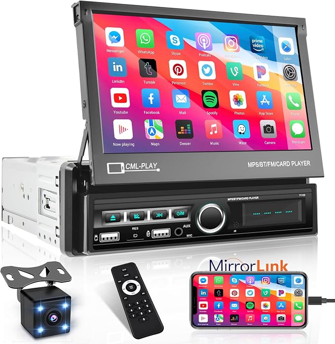 Hikity Single Din Touchscreen Car Stereo 7 Inch Touch Screen Car Radio by Hikity