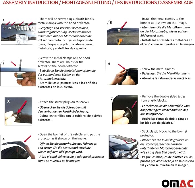 OMAC Front Bug Shield Hood Deflector Guard fits Kia Sportage 2017-2022 Black - Image 9