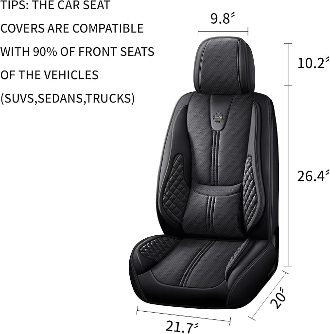 Car Seat Covers Full Set, Easy Install Luxury Leather Automotive Seat Covers - Image 2
