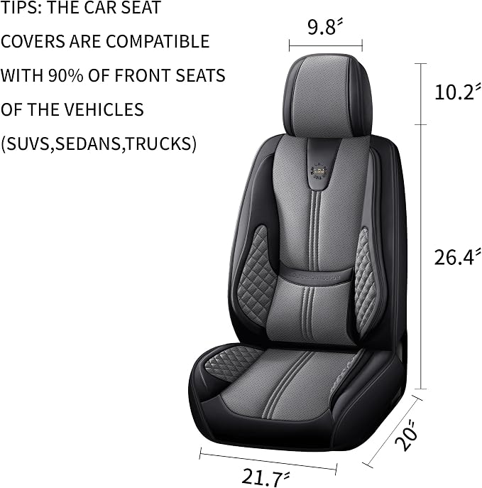 Car Seat Covers Full Set, Easy Install Luxury Leather Automotive Seat Covers - Image 2