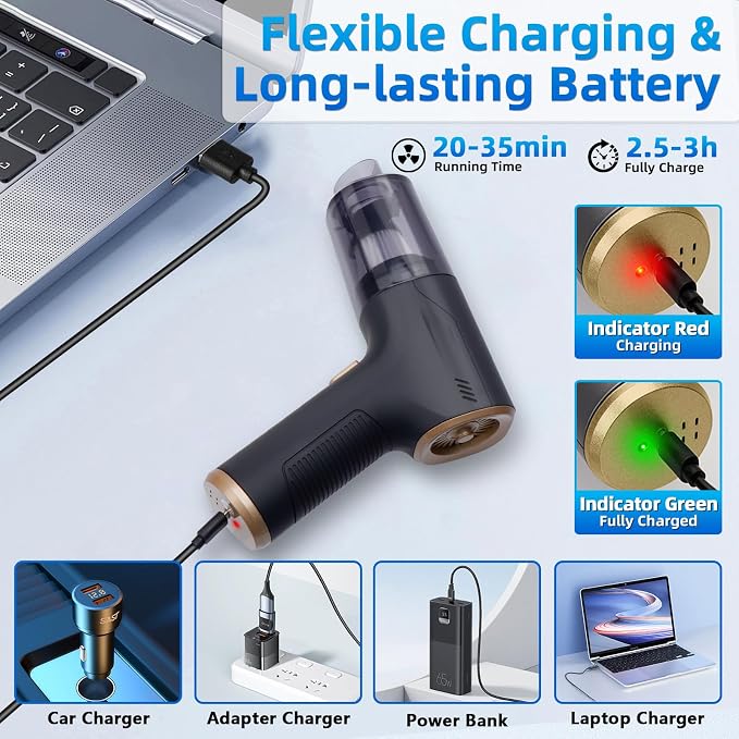 Handheld Car Vacuum Cleaner Cordless, High-Power Brushless 20000PA Mini Hand - Image 7