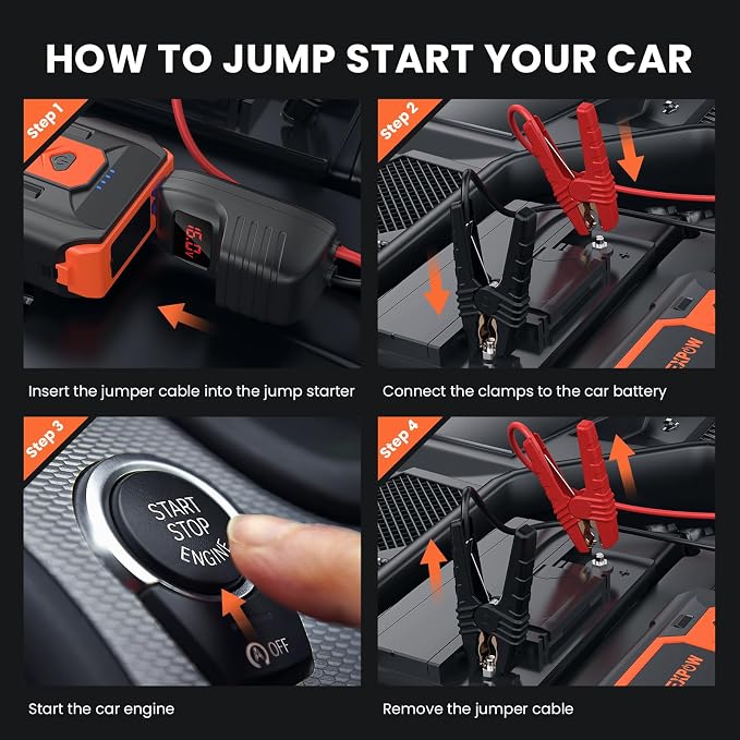 NEXPOW Car Battery Jump Starter 3000A, Portable Jumper Starter 12V Car Battery - Image 6