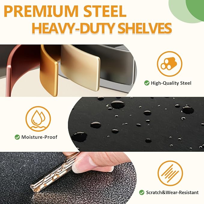 72H Metal Kitchen Storage Shelves, 2500 LBS Heavy Duty Garage Shelving Unit - Image 6