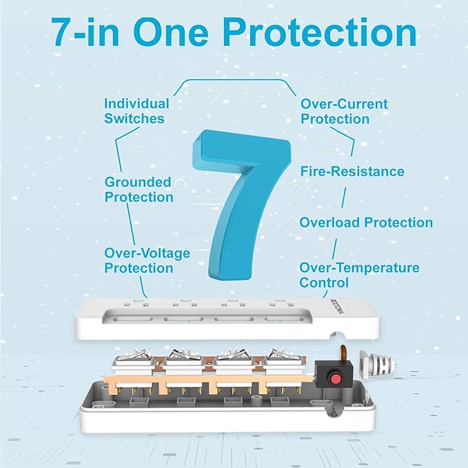 Appliance Extension Cord with Individual Switches on Off - 6 FT - Image 4