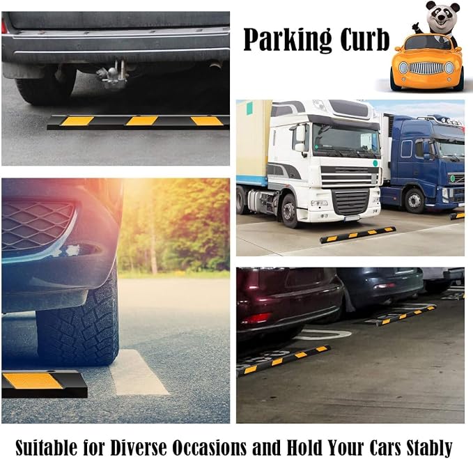 Goplus Parking Block, Heavy Duty Parking Target, Garage Wheel Stoppers - Image 7