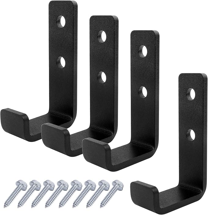 4 Pack 3-1/2" Heavy Duty Steel J Hook, Wall Mount Utility Hook by OTTFF