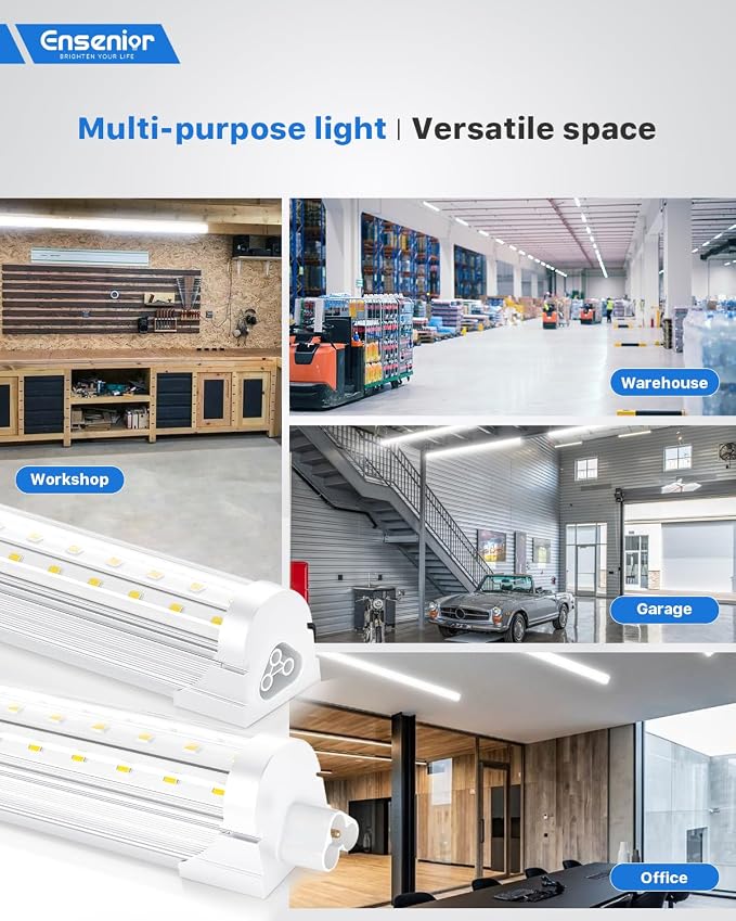 Ensenior 4 Pack 4 FT Led Shop Lights, 6000K Clear White, 5000LM Super Bright - Image 6