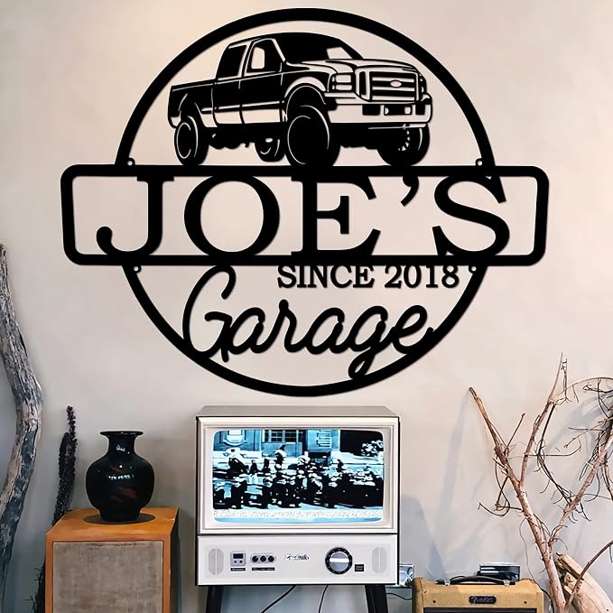 Personalized Metal Name Garage Sign, Custom Plaque Wall Art, Worshop Metal Sign - Image 3