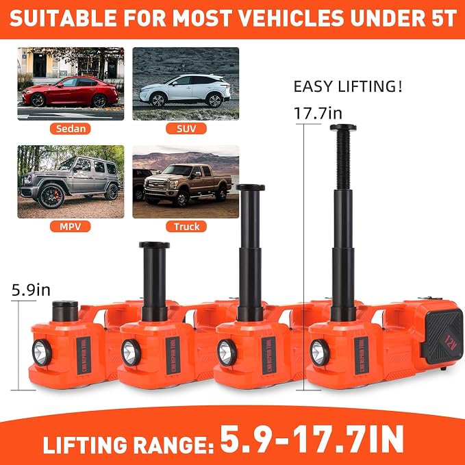 Electric Car Jack Set 5 Ton Hydraulic Jack Car Lift Floor Jack - Image 3