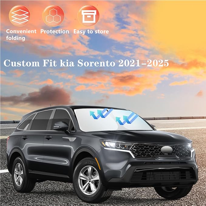 Windshield Sun Shade for kia Sorento 2021-2025 4-Layer Front Window Shade - Image 6