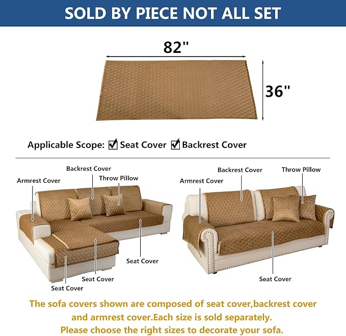Eismodra Couch Cover, Sectional Couch Covers, Sofa Covers - Image 5