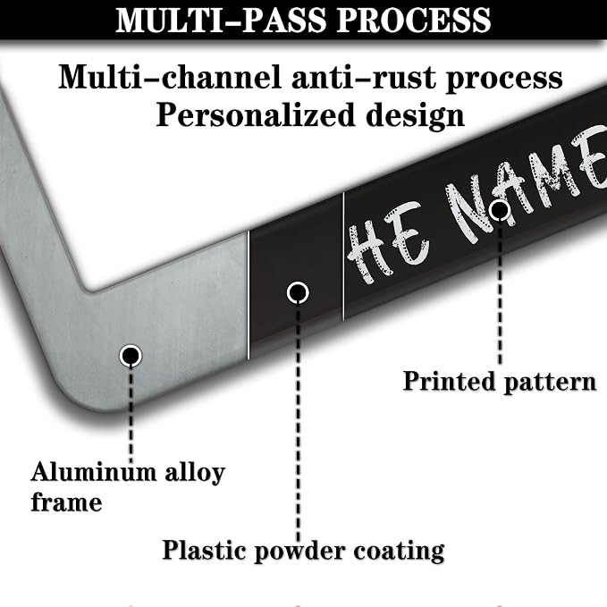License Plate Frames Black and White License Plate Holder There is Power in The - Image 5