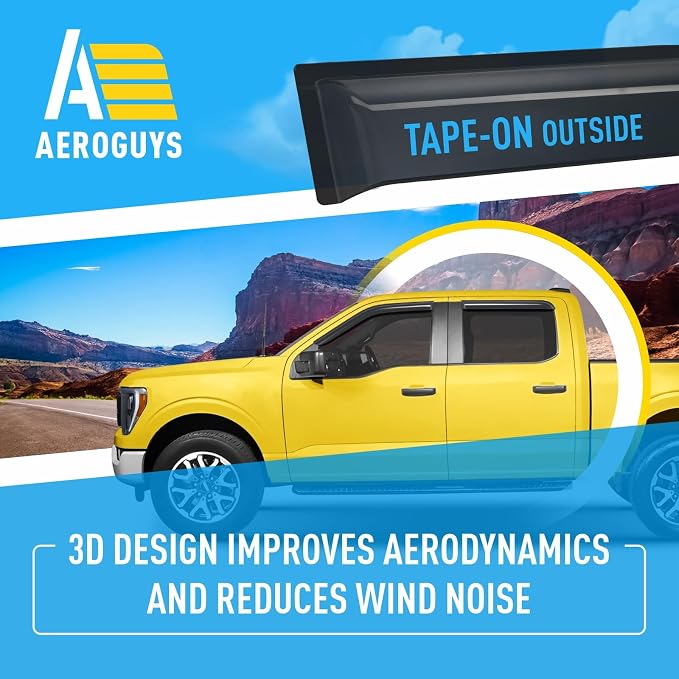 Extra Durable Window Deflectors Tape-On Window Visors Rain Guards Fit - Image 5