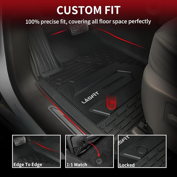 LASFIT Floor Mats 2019-2025 for Chevy Silverado/GMC Sierra 1500, 2020-2025 2500 - Image 3