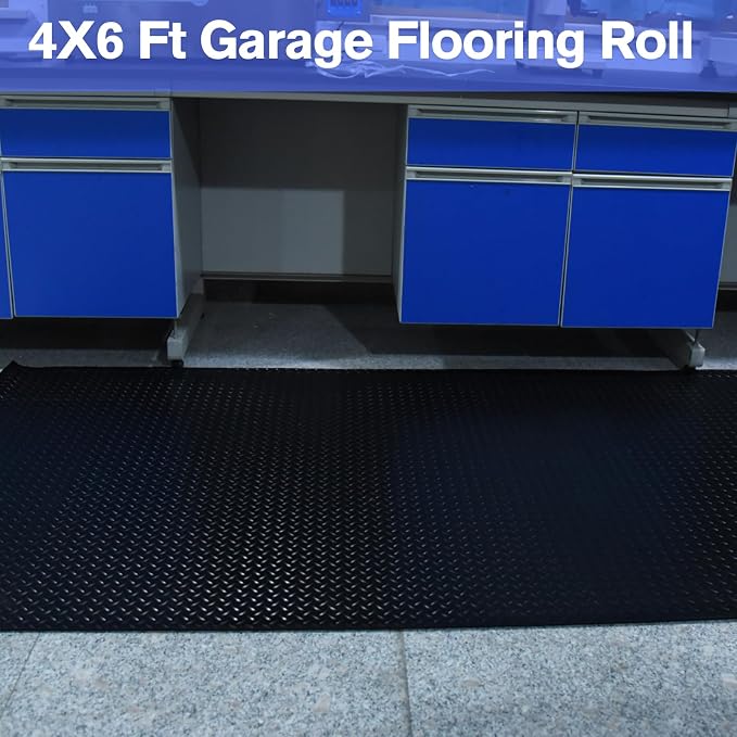 4X6 FT Garage Floor Mat， 2.5 Inch Thickened Diamond Plate Flooring Roll - Image 7